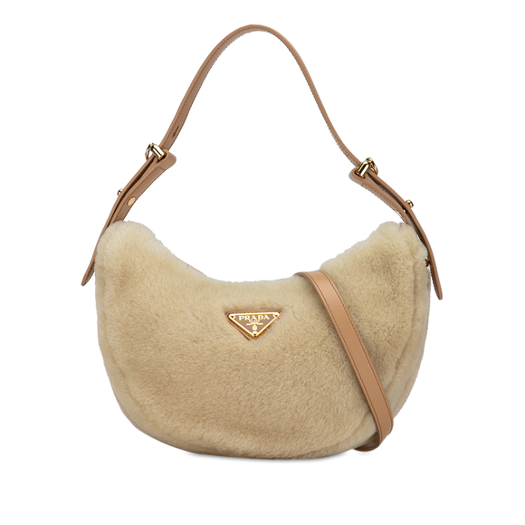 Prada Handbags - Pre-Loved Prada Shearling and Leather Arqué Satchel